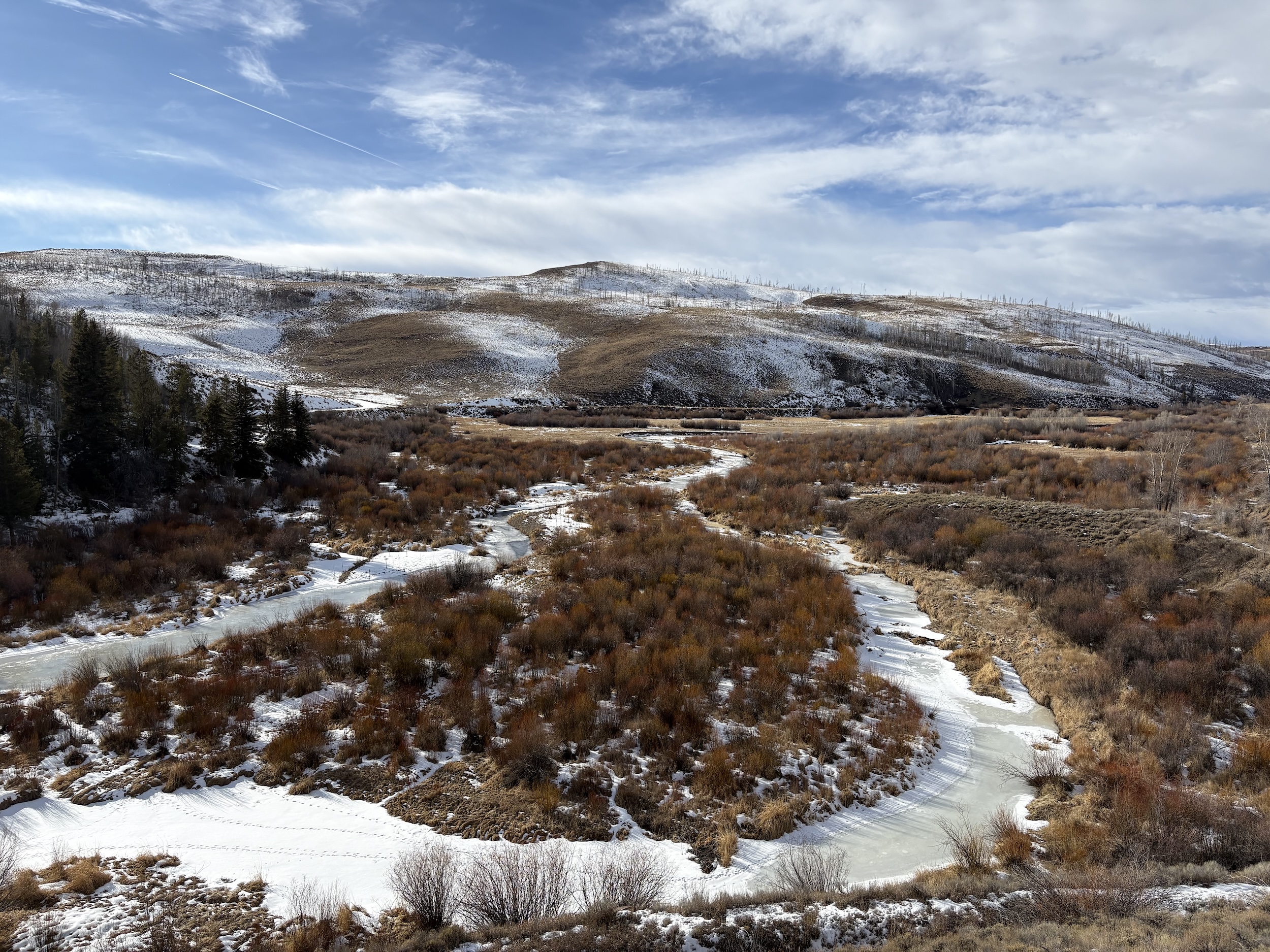 Colorado River Upper WC2 (Anna Drexler-Dreis, LBD) A frozen Colorado River winding through brush and snow.